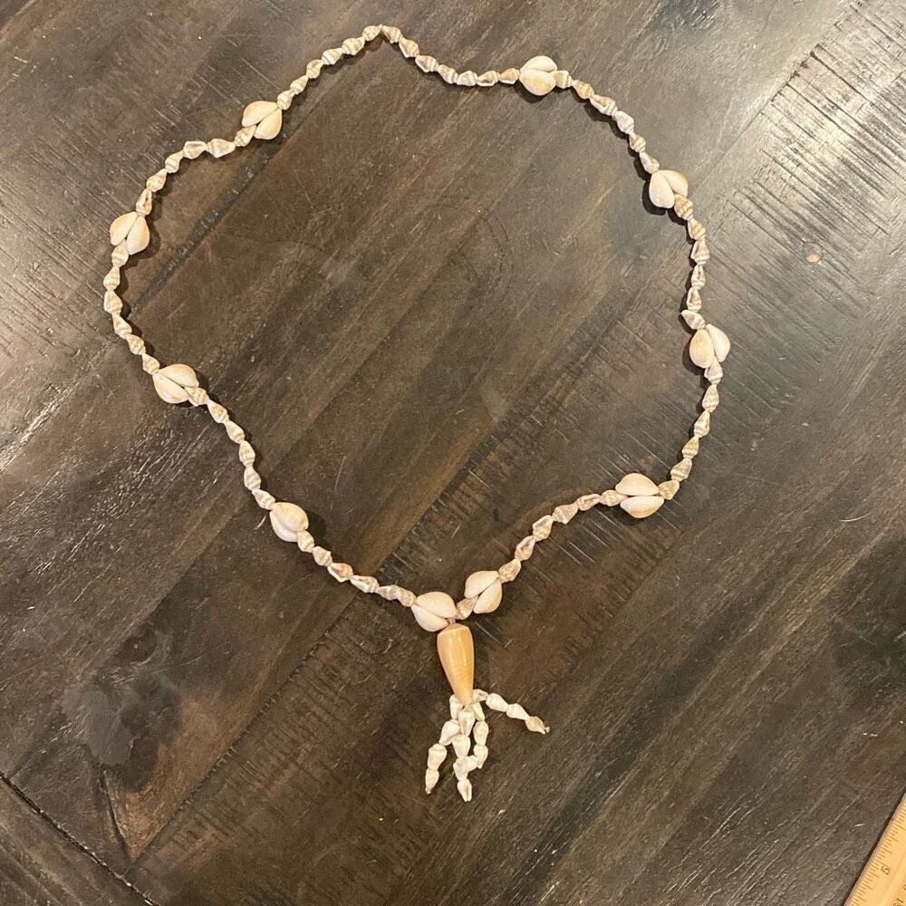 Vintage Hawaiian Cowrie Mix Sea Shell Necklace 20” Length Multicolor Beach Boho